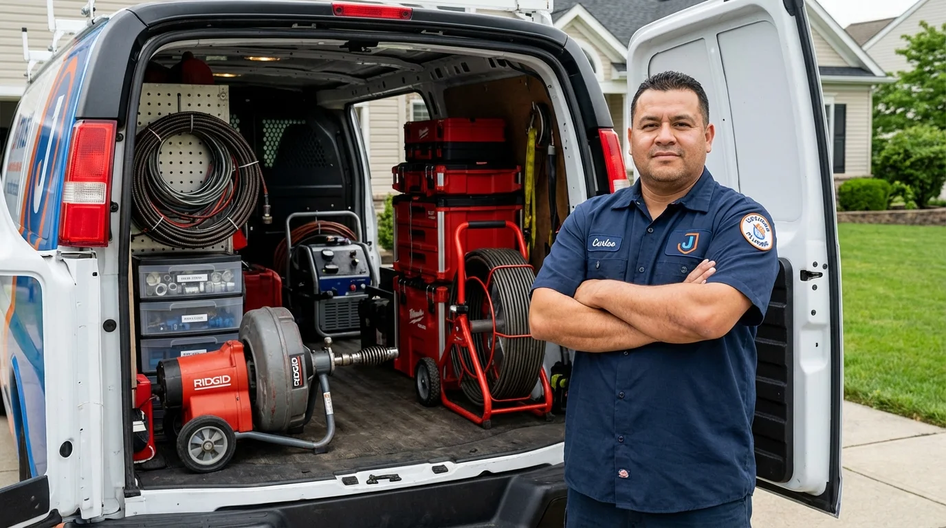 Professional drain cleaning equipment and Johns Plumbing LLC plumber in Niland