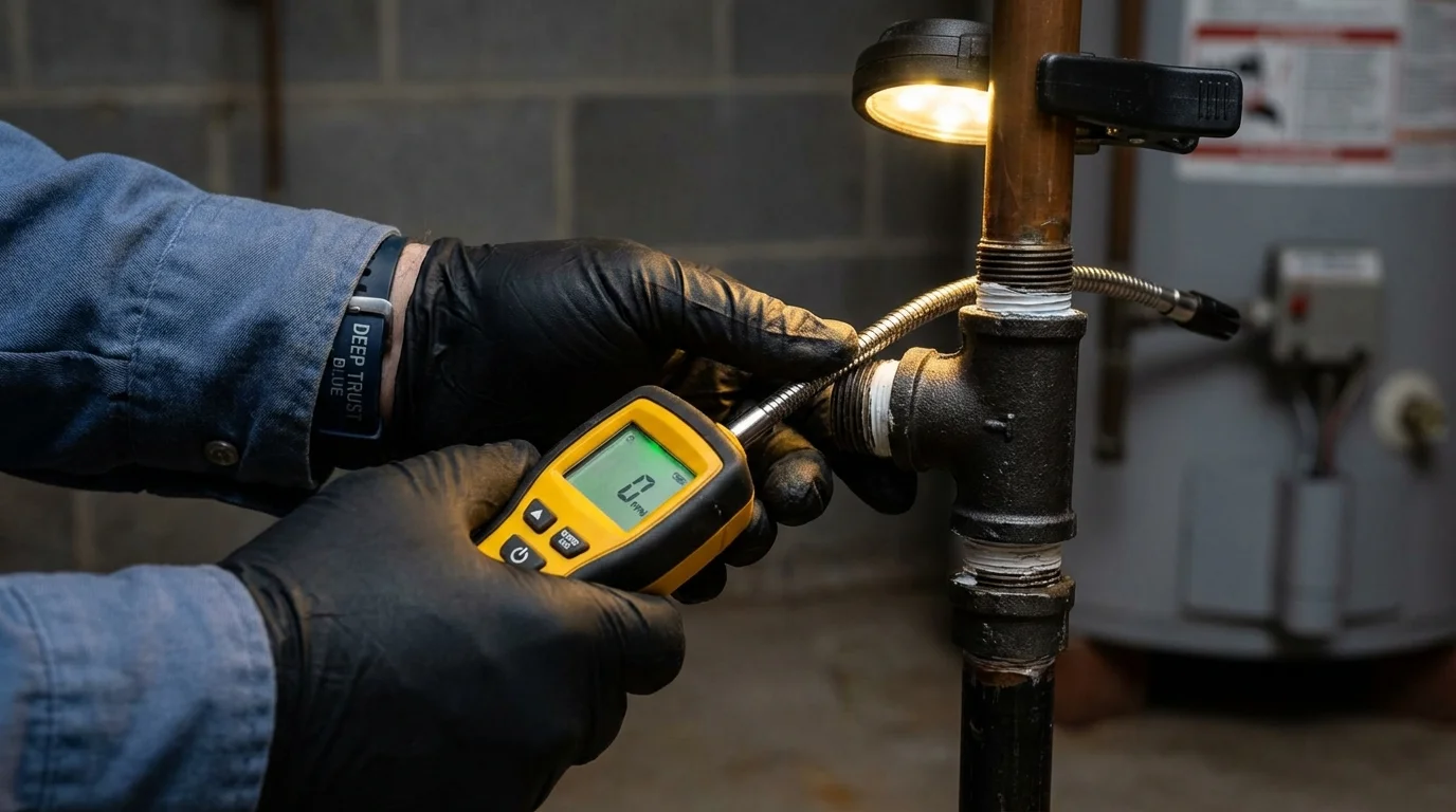 Gas leak detection with electronic sniffer by Johns Plumbing LLC in Niland