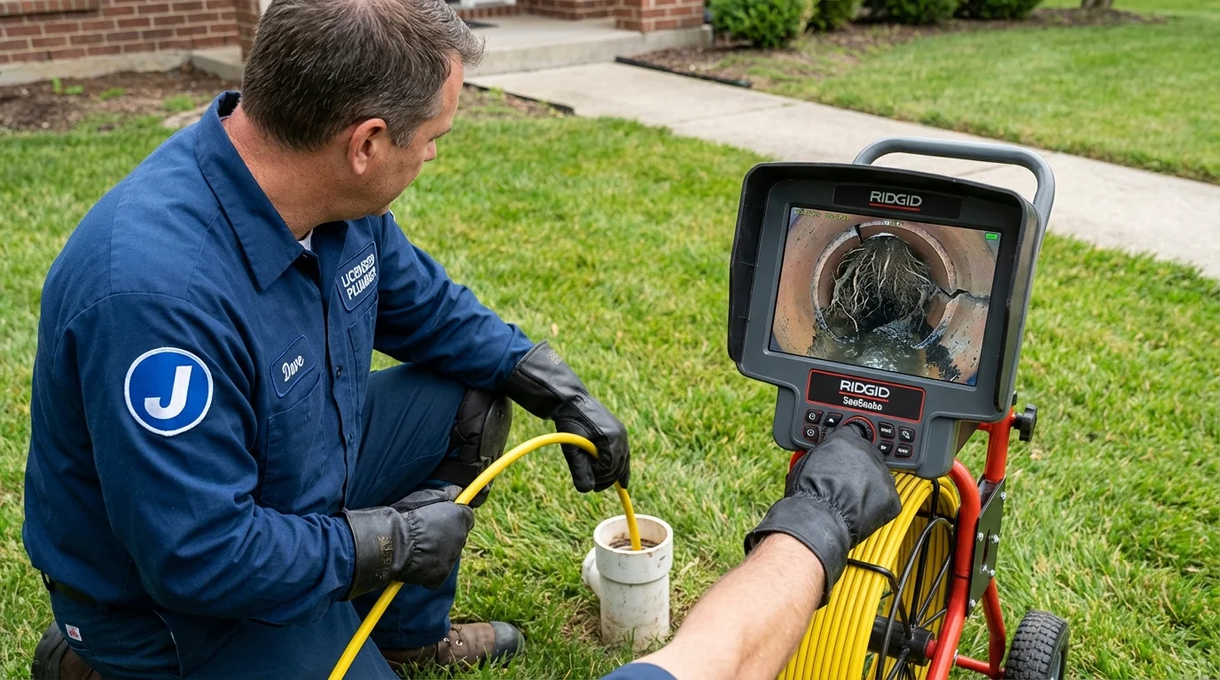 Sewer camera inspection being performed by Johns Plumbing LLC in Niland